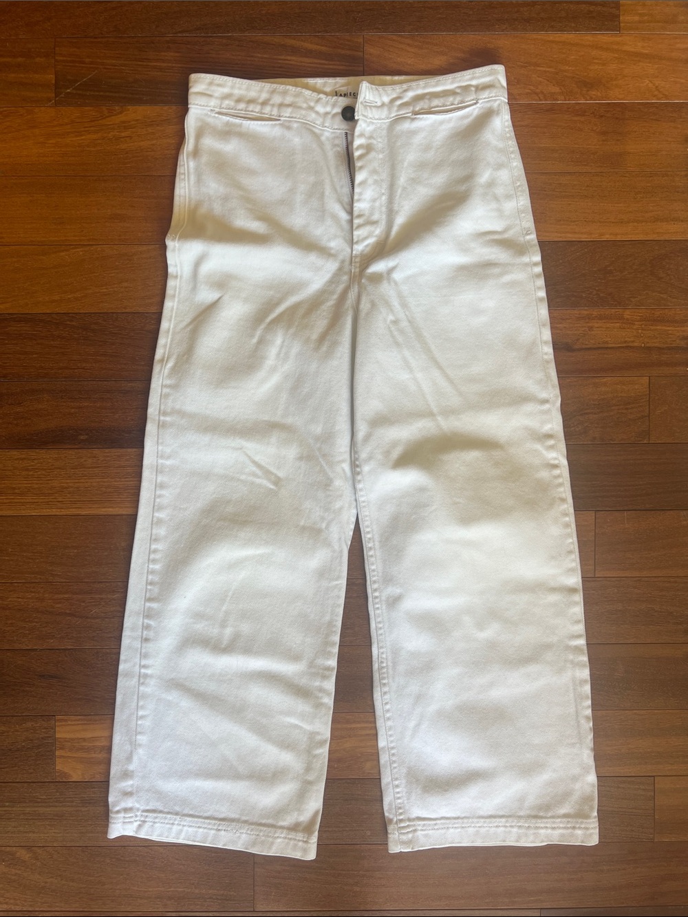 Apiece Apart Cream Wide-Leg Jeans